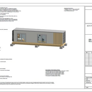 Plans de construction pour un conteneur maritime 500 m². PIED Plans de maison Accueil conteneur Conteneur le plus vendu Accueil / Plan PDF image 5