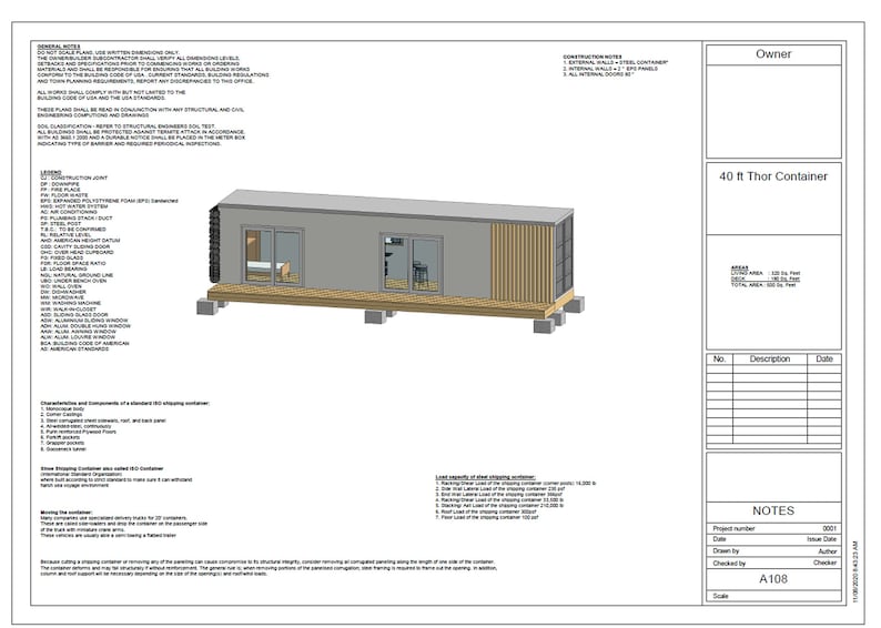 Plans de construction pour un conteneur maritime 500 m². PIED Plans de maison Accueil conteneur Conteneur le plus vendu Accueil / Plan PDF image 5
