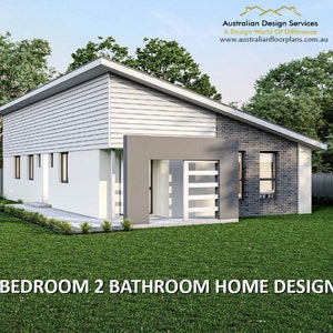 Granny Flat / House plan | 2 Bedroom + 2 Bathroom house plan | Affordable Small Home Plans |  Under 1500 sq foot house plan or 136 m2
