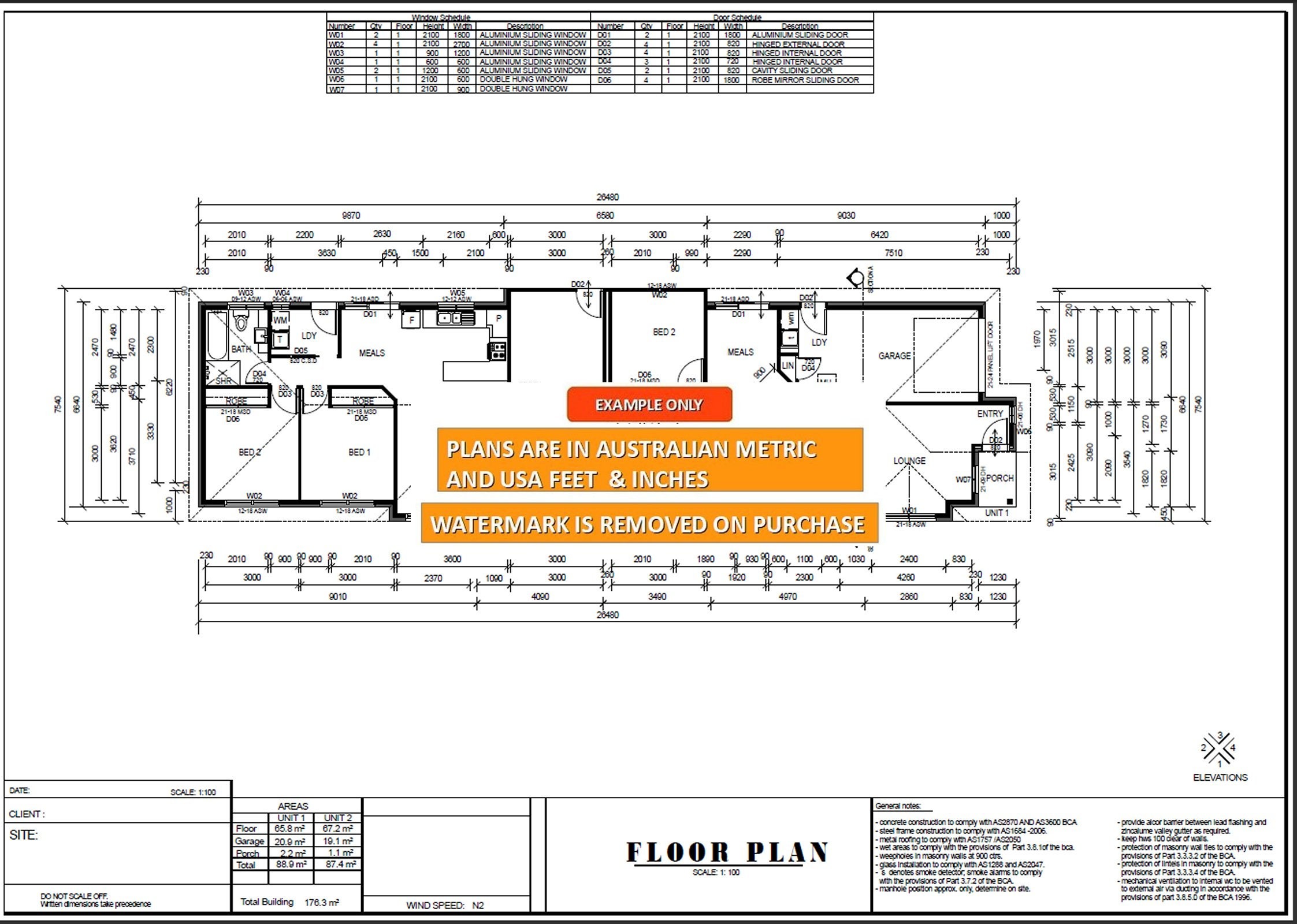 DUPLEX DESIGN Narrow Corner Duplex Plans 176.3 M2 or 1903 Ft2 4 Bed