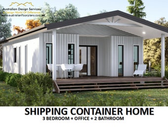 Progetto di costruzione n. 1248 Atlantico: CASA IN CONTAINER PER SPEDIZIONE progetti di case 1000 piedi quadrati / Progetti di case Casa in container / Casa in container - Popolare 3 camere da letto