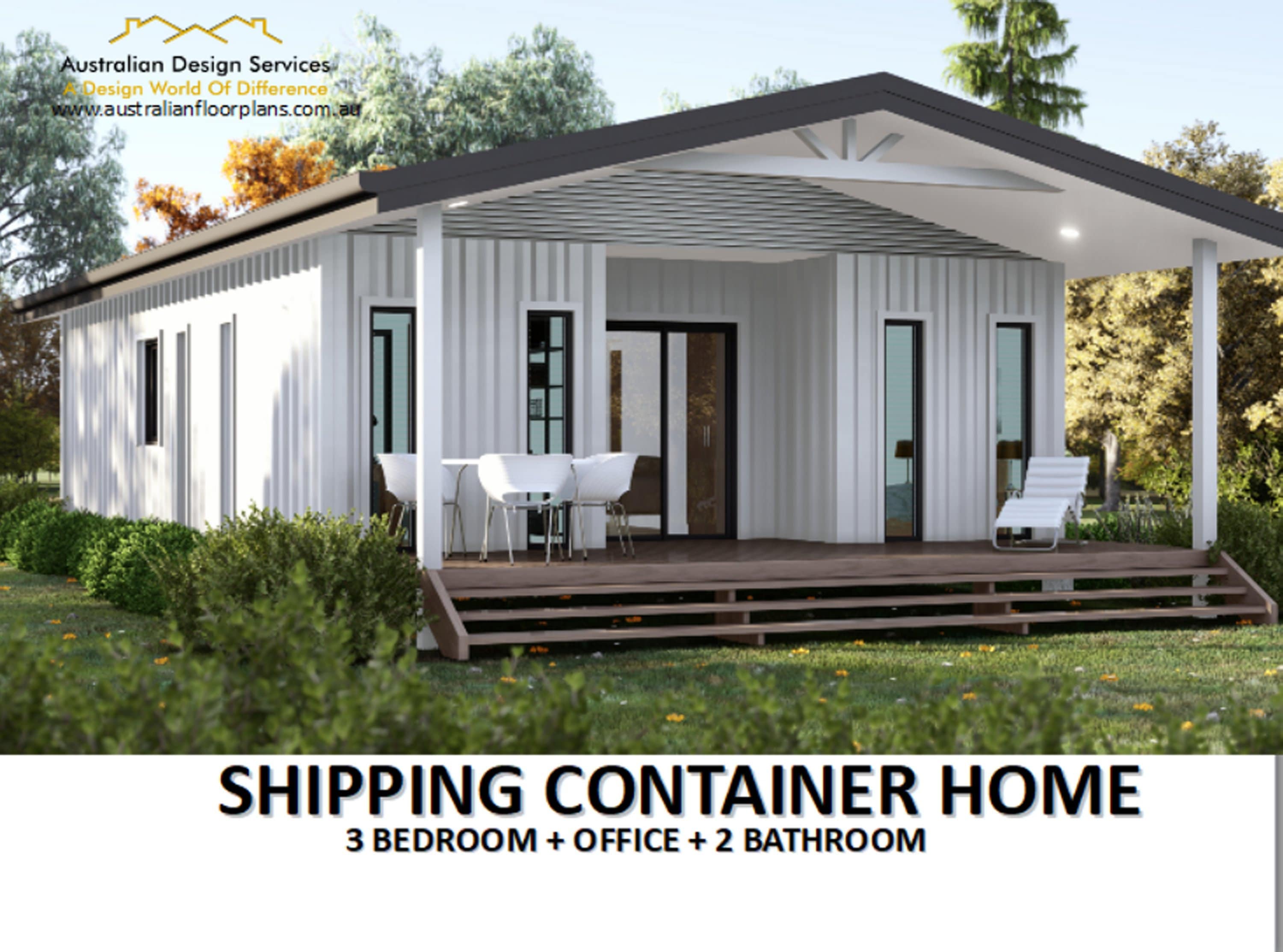 Progetto di costruzione n. 1248 Atlantico: CASA IN CONTAINER PER SPEDIZIONE progetti di case 1000 piedi quadrati / Progetti di case Casa in container / Casa in container - Popolare 3 camere da letto