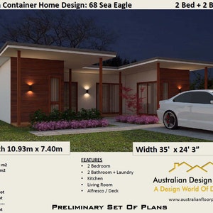 The Triple Container Haven: A Spacious 2-Bedroom, 2-Bathroom Shipping Container Residence 68.0m2 or 731sq foot. Innovative housing solutions