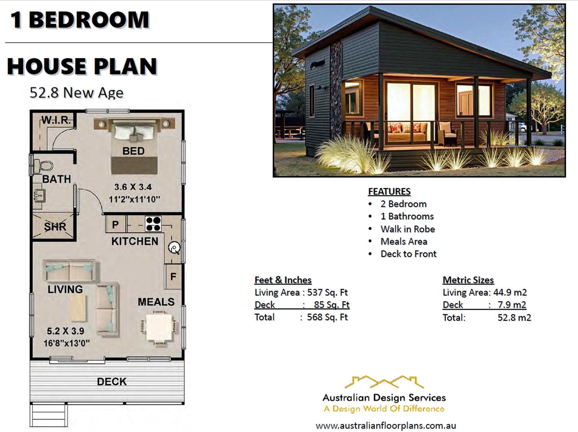 One Bedroom House Designs Plans