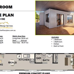 Construction Plan#40 Vic: 40-foot Shipping Containers Home | Container Home construction Plan | house plans | accessory dwelling unit