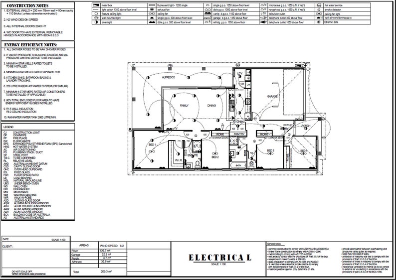 4 Bedroom 2 Bathroom House Design Floor & Electrical Plans Etsy Canada