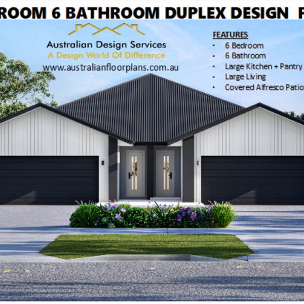 DUPLEX HOME DESIGN -6 Bed 6 bath- Modern Narrow Land | duplex house plans | duplex House Plans for Sale