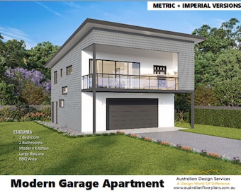Skillion Roof Granny Flat/Modern Garage Apartment House Plan with Exciting Features | Airbnb Apartment| Carriage house/ house plans for sale