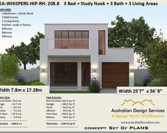 Duplex-Townhouse house plans |Modern 2 story home 208 m2 | 2247 sq. feet | two storey floor plans | 2 story home plans | modern 2 storey |