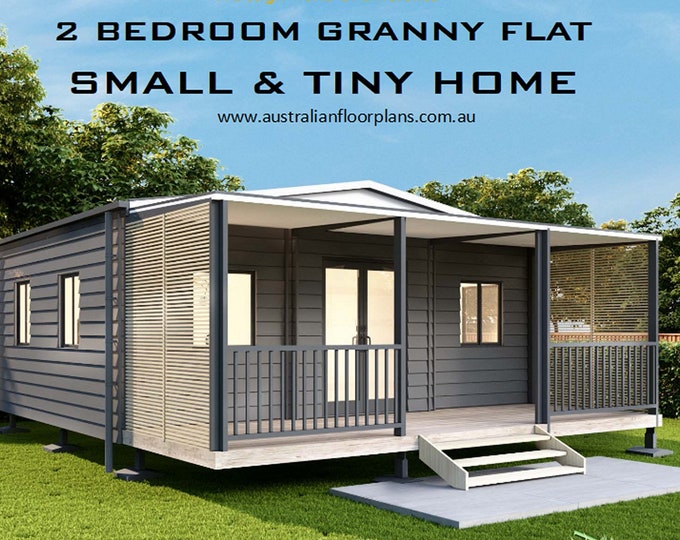 Small and Tiny Home Design under 500 Sq. Feet  - Country Cottage 2 Bed House Plans For Sale | 38.5 m2 - 414 Sq. Feet