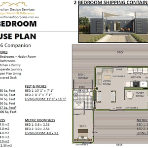 Shipping Container Home Build Plan# 1306: 2-Bedroom, 2-Bathroom | Modern Concept House Plans