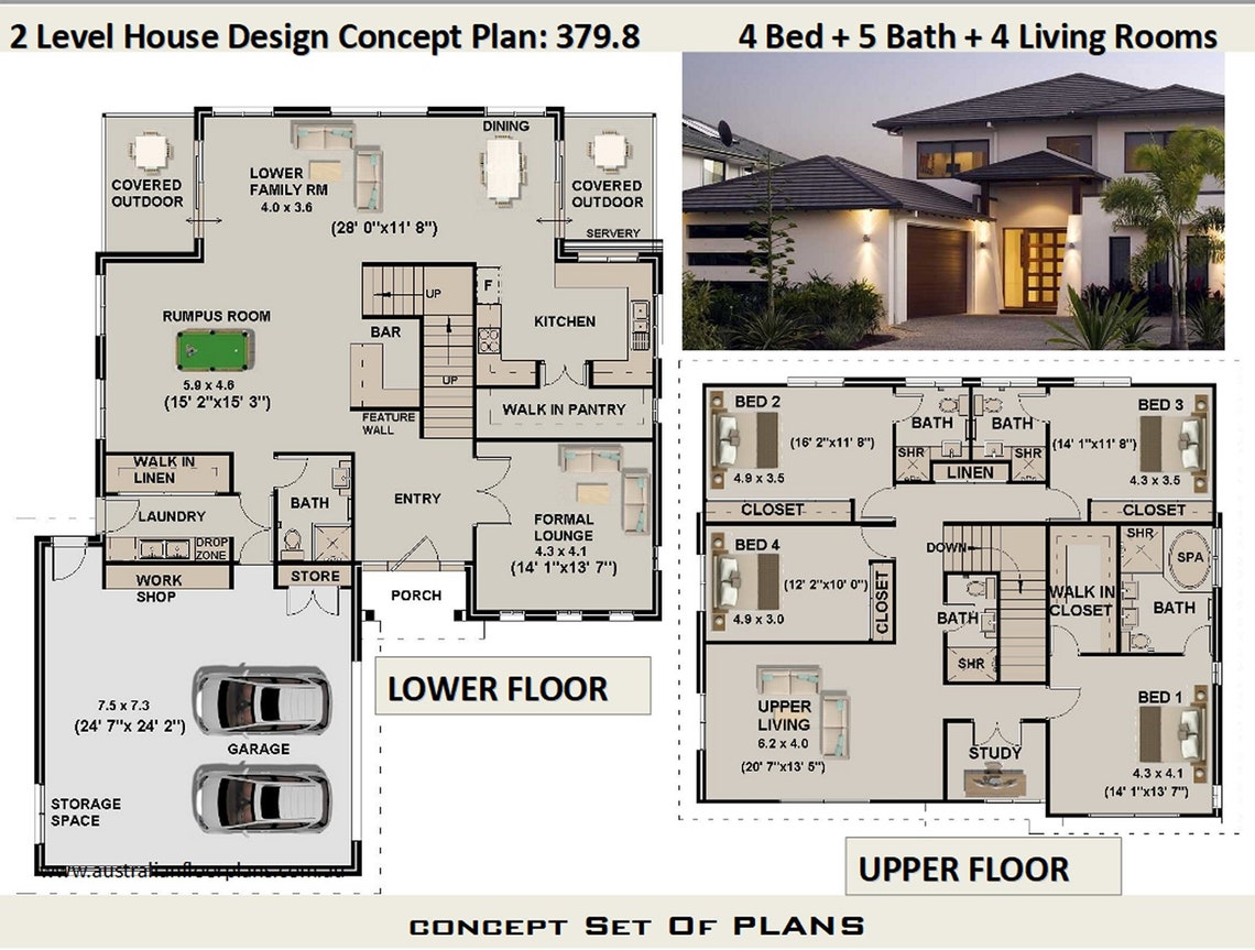 2 Level House Plan for Sale - Etsy