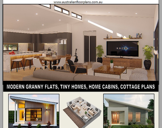 Modern Granny's Tiny House Plans, Home Cabin Plans, Cottage Plans, House Design EBOOK BEST SELLER !