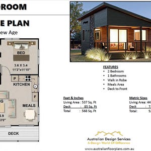 House Plans / Modern Country Granny&#39;s Tiny Small House Floor Cabin Cottage plans / 1 Bedroom  Small House Plan 52 New Age Cheap to build