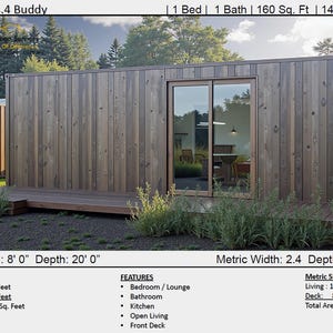 Bouwplan nr. 14.4 Buddy: 20 voet zeecontainer Home | Concept huisplannen | Blauwdrukken: voeten en inch/metrische maten - wees er snel bij - laatste sets