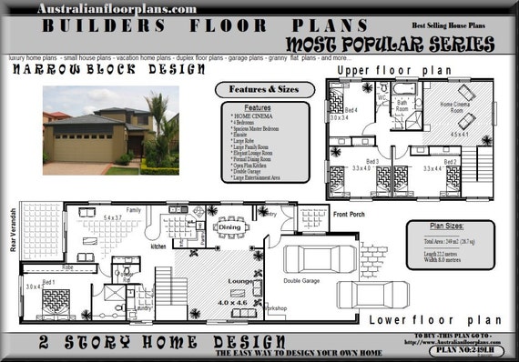 249 M2 4 Bed Home Cinema Narrow Land 2 Storey Design Narrow Land Two Storey Plan Narrow Land Modern Narrow Land 2 Storey Plans