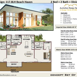 May include: Floor plan for a 2 bedroom, 2 bathroom home with a large kitchen, living room, dining room, and covered patio. The home is 49 feet wide by 28 feet 9 inches. The total area is 1268 square feet.