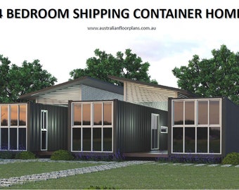 4 Bedroom Shipping Container Home Construction Plans (PDF Download)