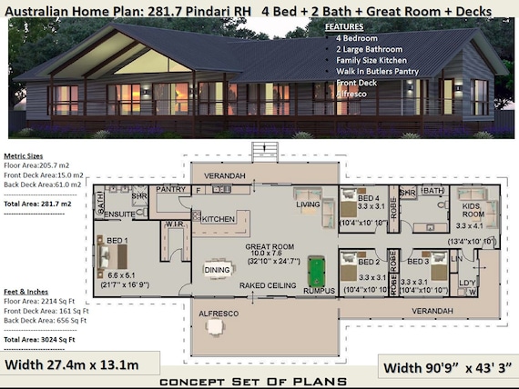 281 M2 3024 Sq Foot 4 Bedroom House Plan 281 7 Pindari Concept House Plans For Sale