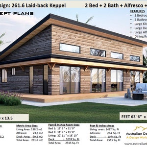 138.2 m2 or 1487 sq foot -Australian 2 Bedroom house plan/Beach style /sea change home design/metric Under 1500 sq foot house plans for sale