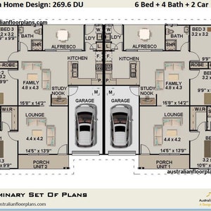 6 Bedrooms duplex design | Best Selling House Plans Duplex Design
