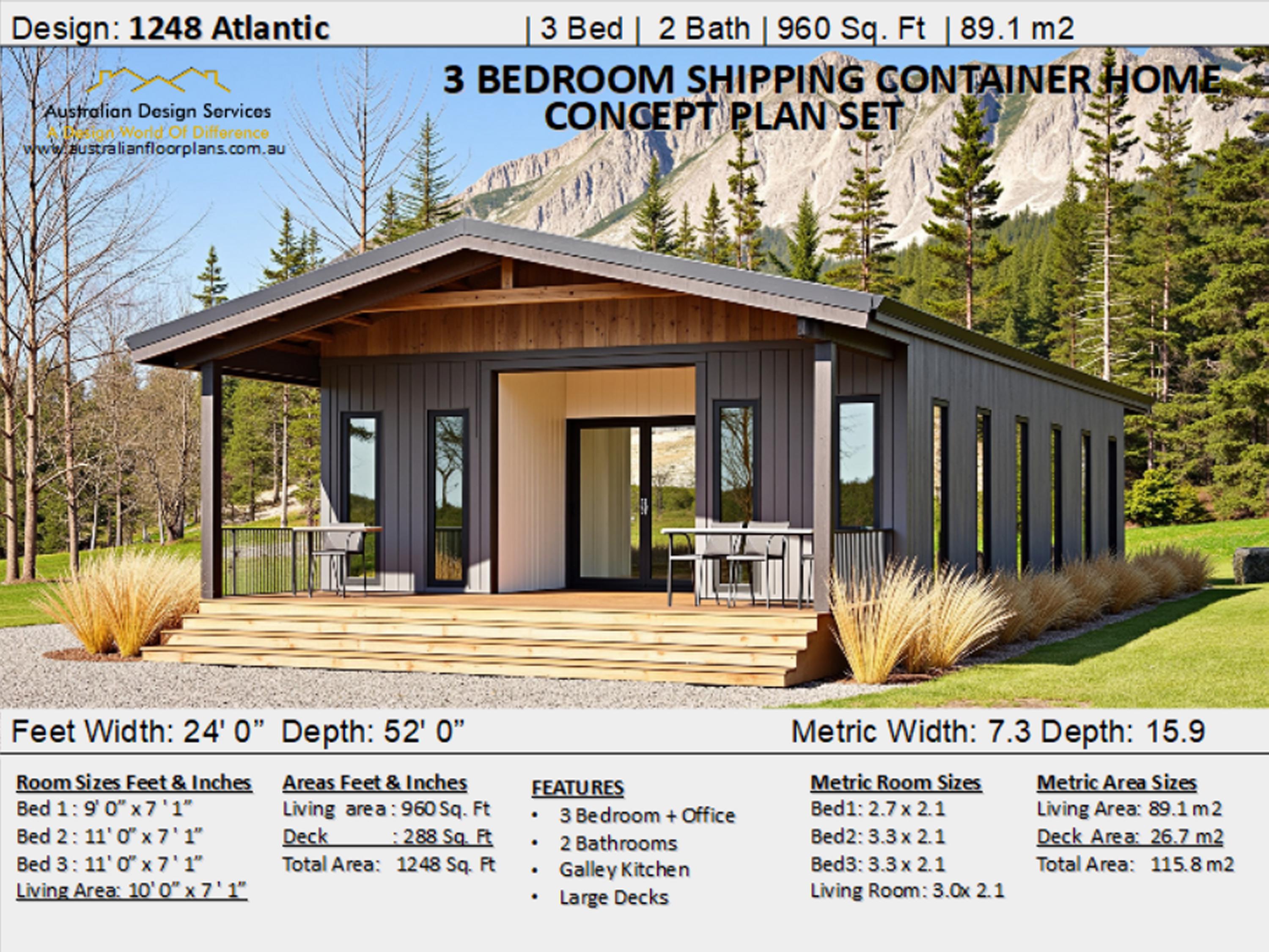 Build Plan#1248 Atlantic RH | Shipping Container House Plans | Best ...