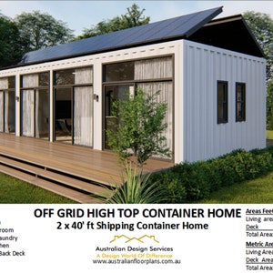 CONSTRUCTION SET / Off the Grid Shipping Container house plans 640 Sq. Ft / 59 Sq Meters | House Plans 3 Bedroom Container home