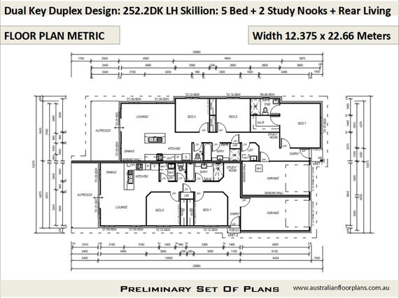 Duplex Design House Plan Skillion Roof 252 2 M2 Or 2712 Sq Foot 5 Bedrooms 2 Study Dual Key Duplex Design Duplex 2 Family House