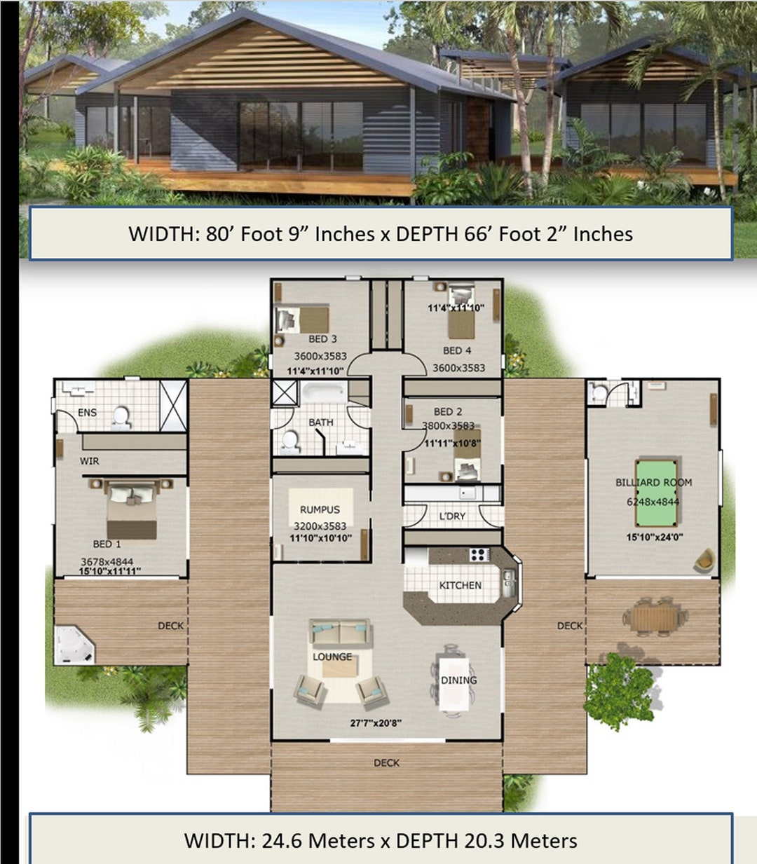 353m2 or 3880 Sq Foot | 4 Bedrooms | Home Plan 4 Bed | 4 Bedroom Plus ...