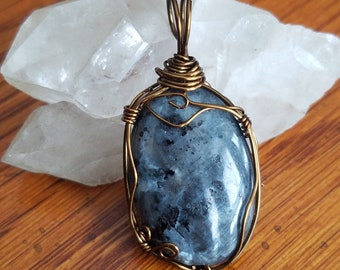 Black Moonstone Wirewrapped Pendant