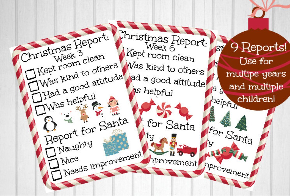 Reports for Santa Christmas Reports Santa Reports Santa Etsy
