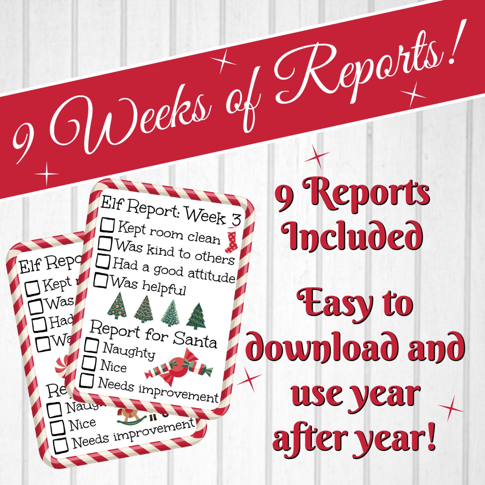 Reports for Santa Christmas Reports Santa Reports Santa Etsy