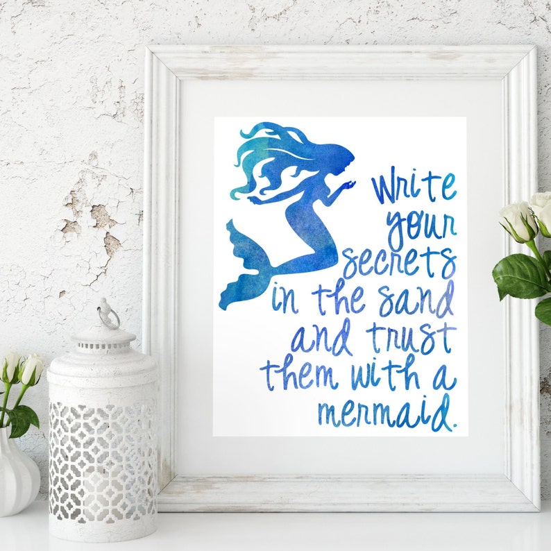 Mermaid Decor Mermaid Sign Mermaid Wall Art Mermaid Saying | Etsy