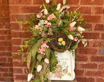 Mothers Day Wreath, Spring Wreath, Mailbox Spring Decor, Front Porch Decor, Gift For Her