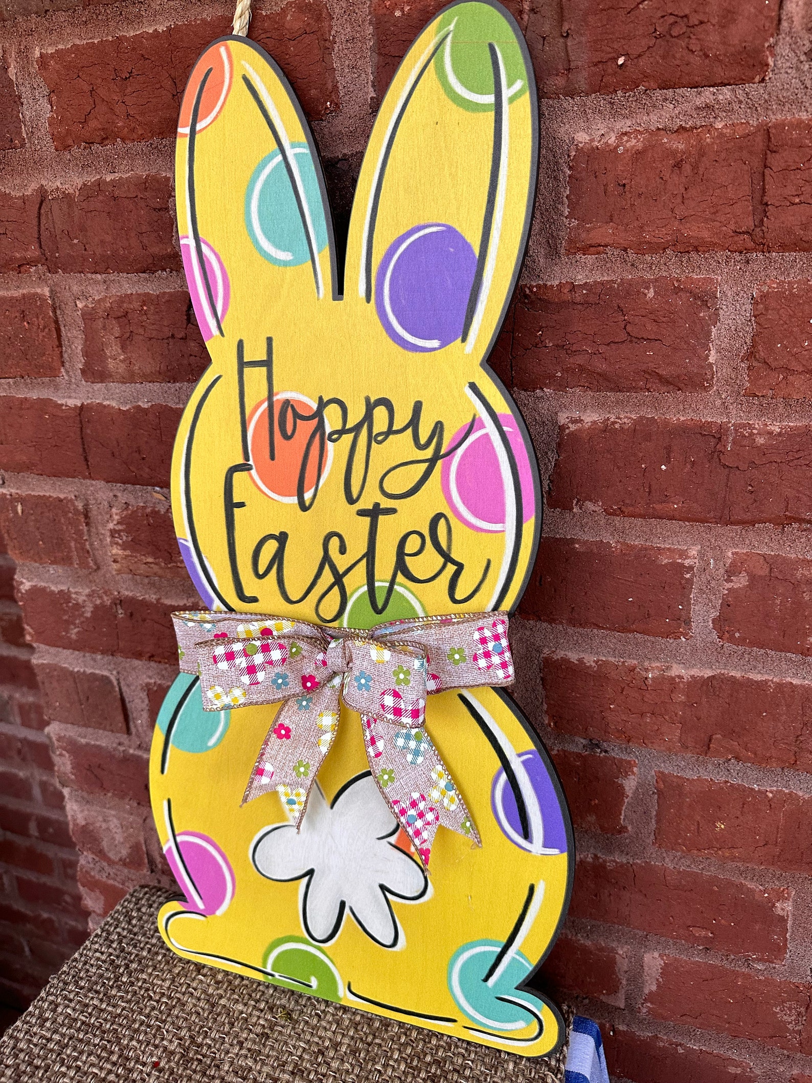 Easter Bunny Front Door Decor Easter Wreath Easter Wall Etsy