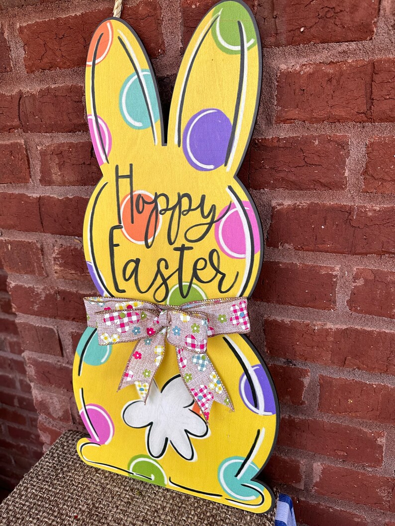Easter Bunny Front Door Decor Easter Wreath Easter Wall Etsy