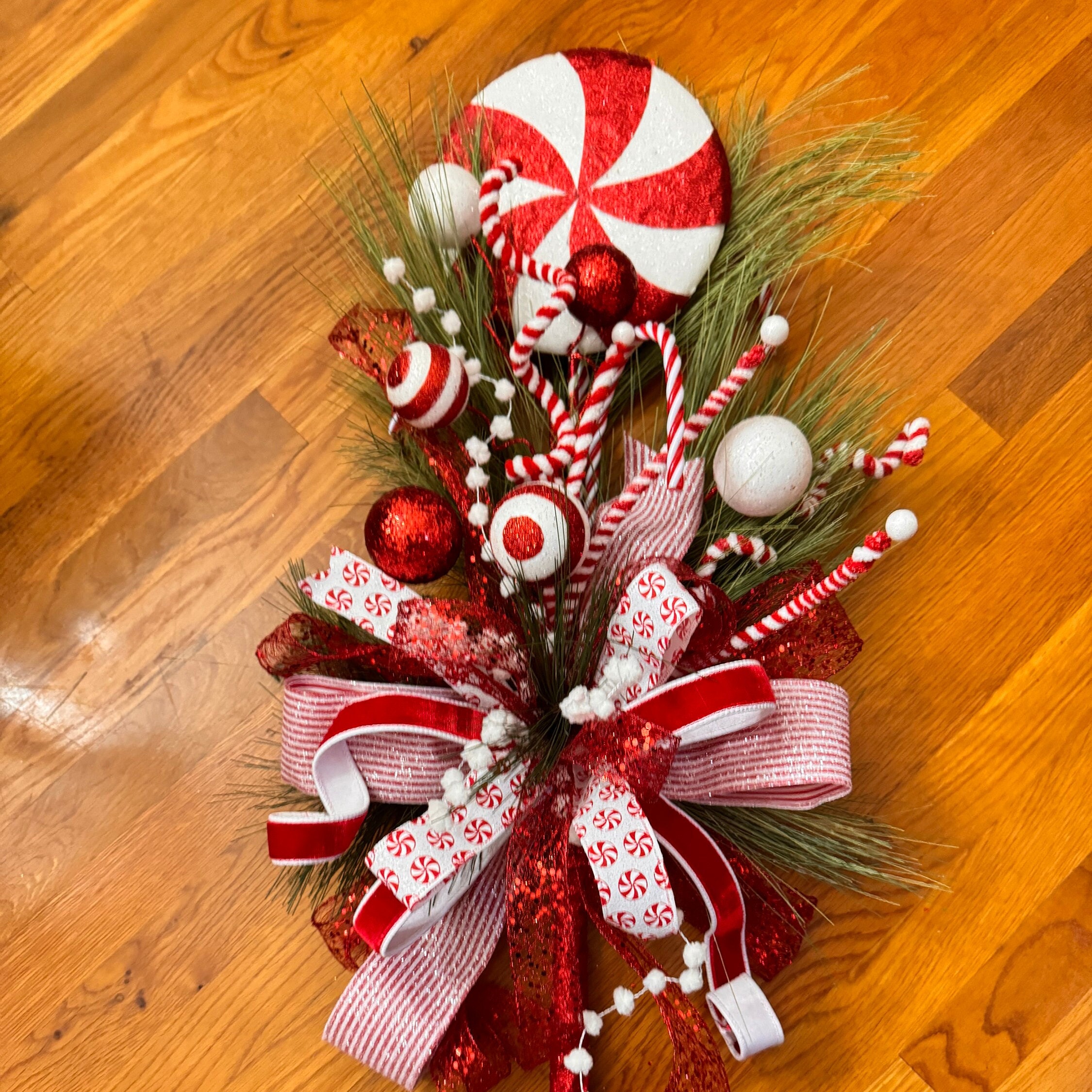 Candy Snowflake Tree Topper - Peppermint Candy Cane Sour Belt Jelly Li