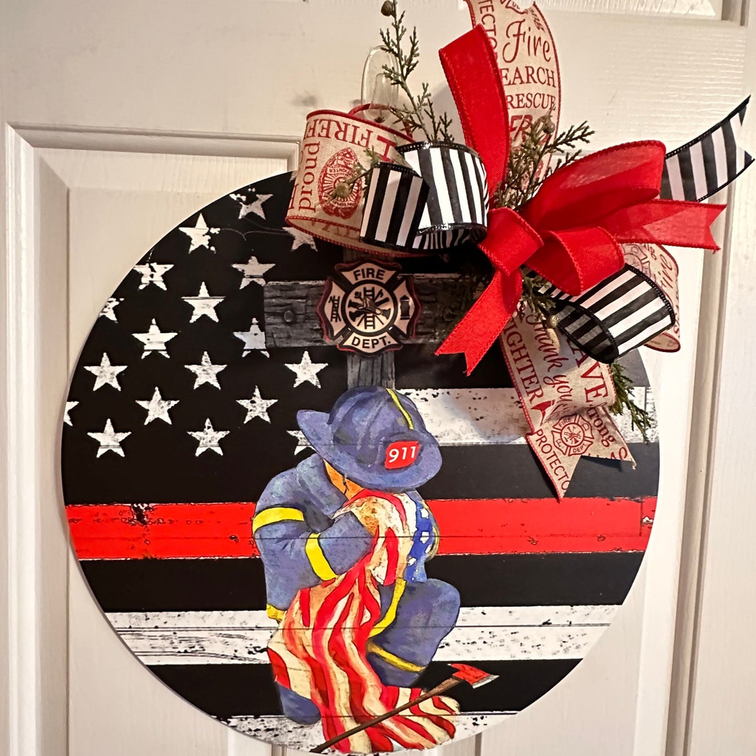 Firefighter Door Sign Fireman Wall Decor Public Safety Door - Etsy