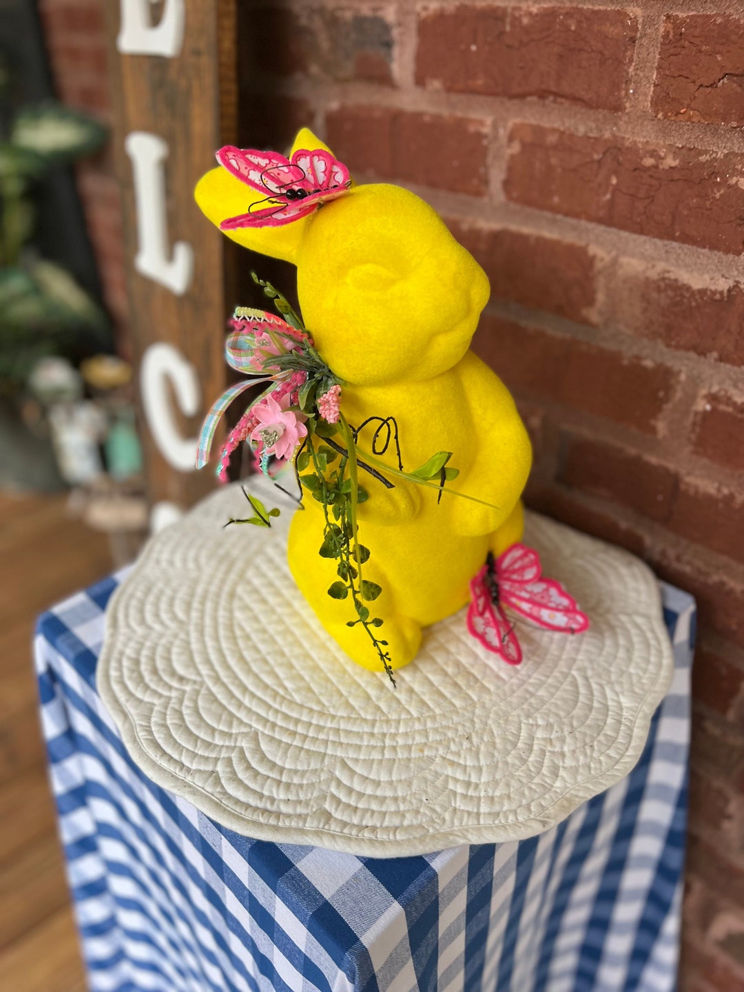 Easter Moss Bunny Floral, Yellow Bunny Easter Floral Decor, Moss Bunny ...