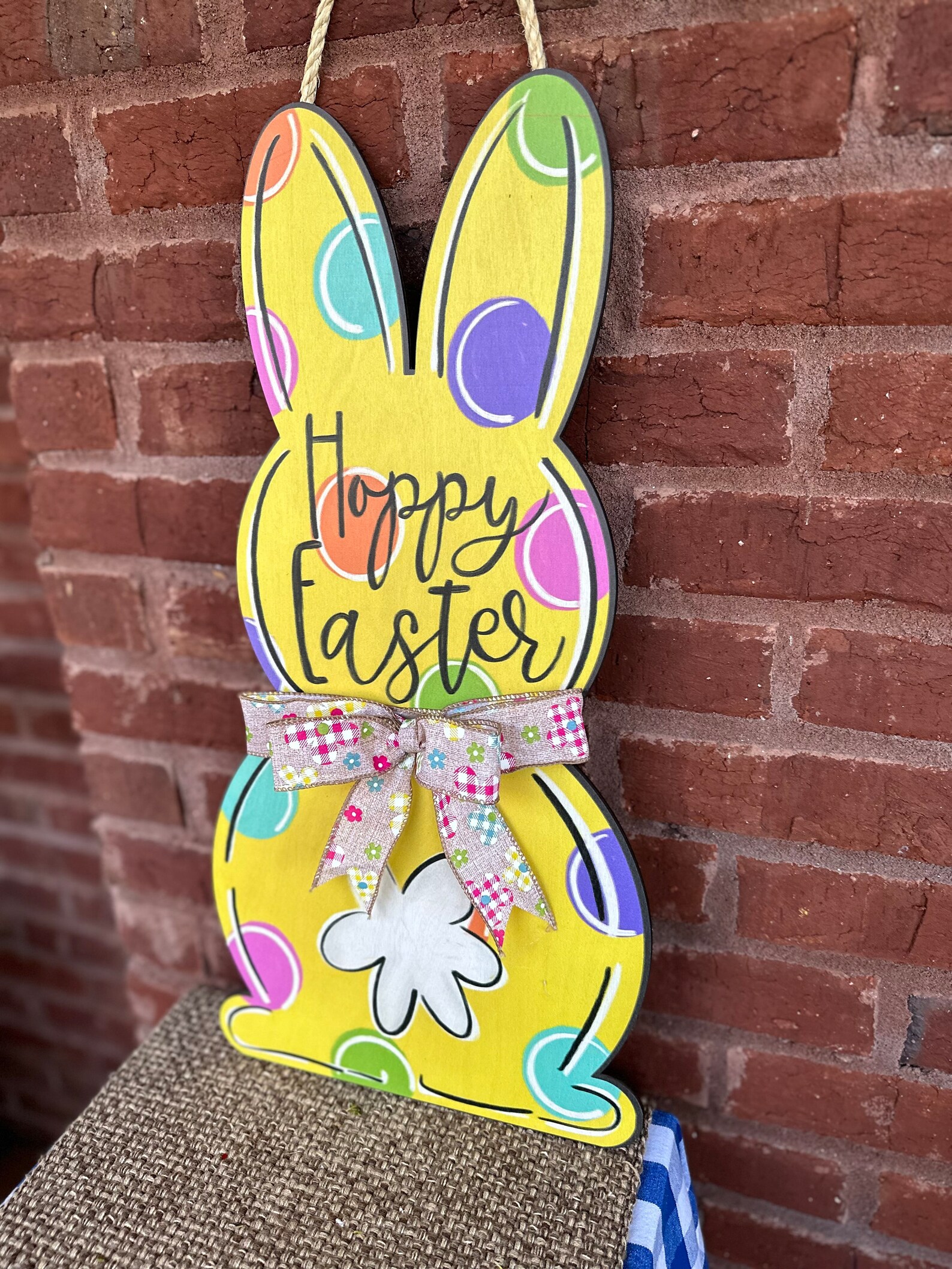 Easter Bunny Front Door Decor Easter Wreath Easter Wall Etsy