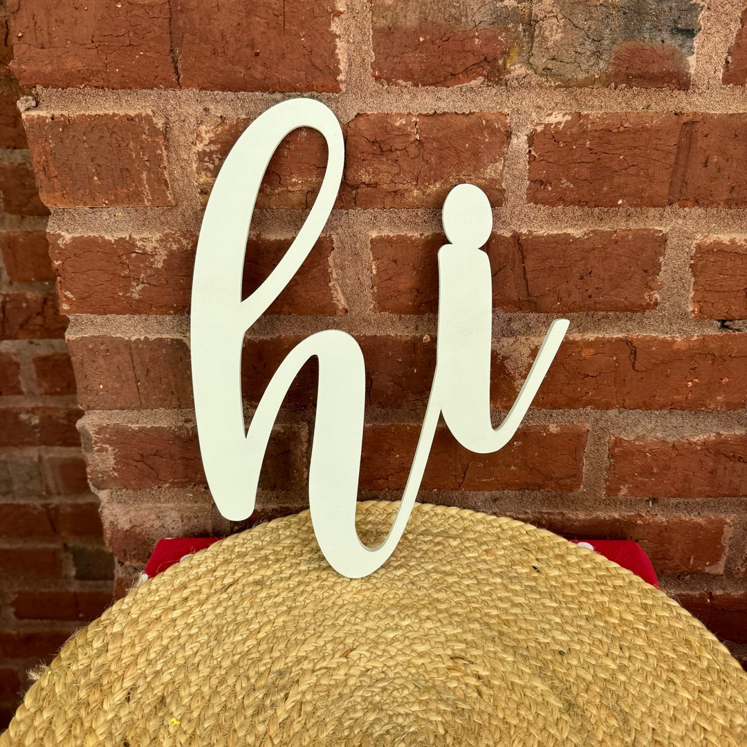 Hi Wreath Attachment Sign, Door Wreath Sign, Wood Hi Sign, Craft ...