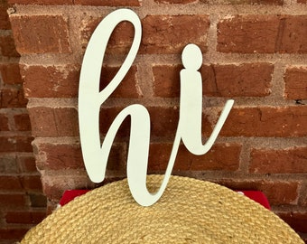 Hi Wreath Attachment Sign, Door Wreath Sign,  Wood Hi Sign,  Craft Supplies, Wreath Attachment