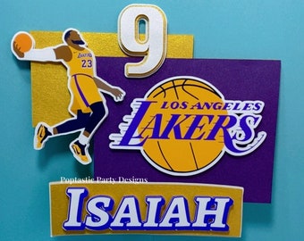 Lakers Cake Topper | Lakers Cake | Lakers Party | Lakers 3D Cake Topper | Basketball Party | Basketball Cake Topper | Basketball Cake |