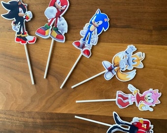 SONIC Cupcake Toppers | Sonic Birthday Cupcake Toppers | Sonic 3D Cupcake Toppers | Super Sonic Party | Sonic Cup Cake Toppers |