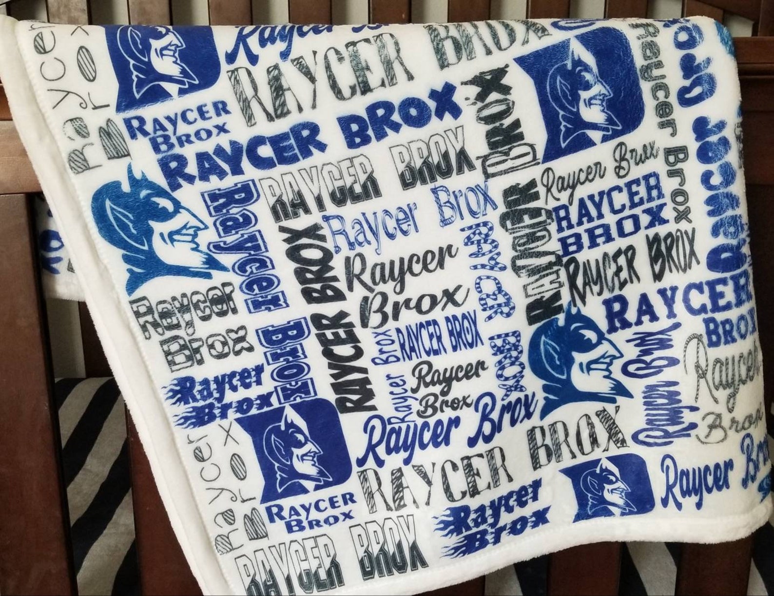 Duke blanket Duke Blue Devils Duke gifts Blue Devil gifts Etsy