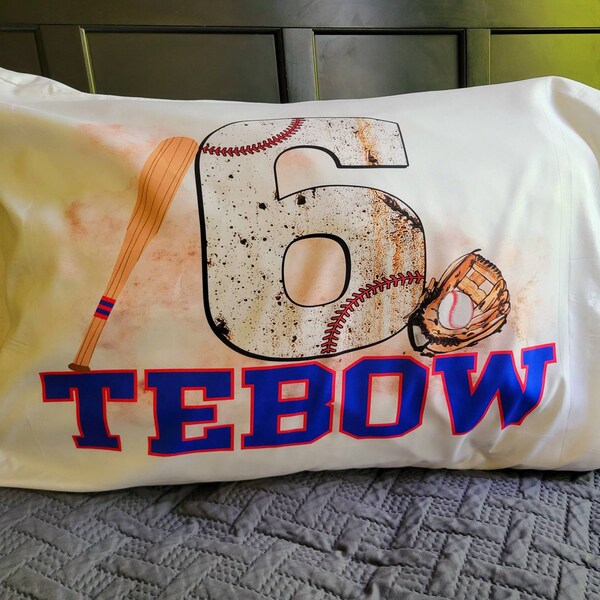 Personalized pillowcase, baseball pillowcase, baseball room, baseball bedding, baseball gifts, baseball stuff, baseball birthday, baseball