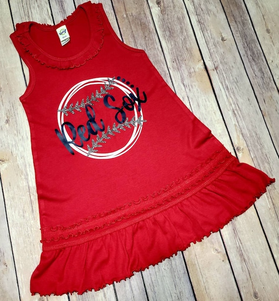 Cute Dress for Baseball Baseball Outfit Red Sox Girls Red 