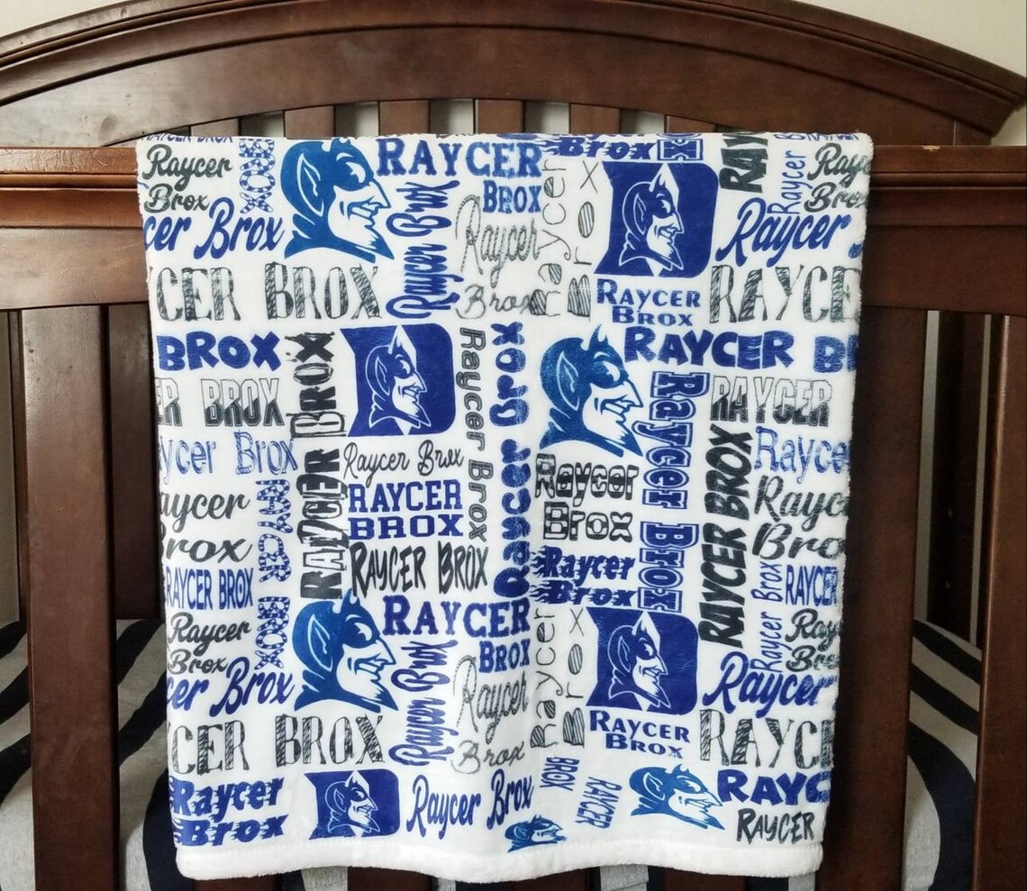 Duke Blanket Duke Blue Devils Duke Gifts Blue Devil Gifts Etsy