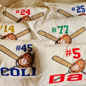 Personalized pillowcase, baseball gifts, team gifts for baseball, name on pillowcase, baseball birthday, baseball stuff