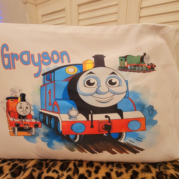 Personalized pillowcase, Thomas Train pillowcase, personalized Thimas Train,  little boy personalized gifts, trains, birthday gifts for kids